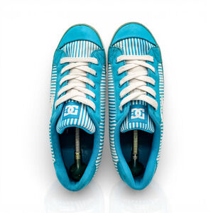 Vintage DC Shoes Chelsea 300876 Blue White Stripes Womens Size 10